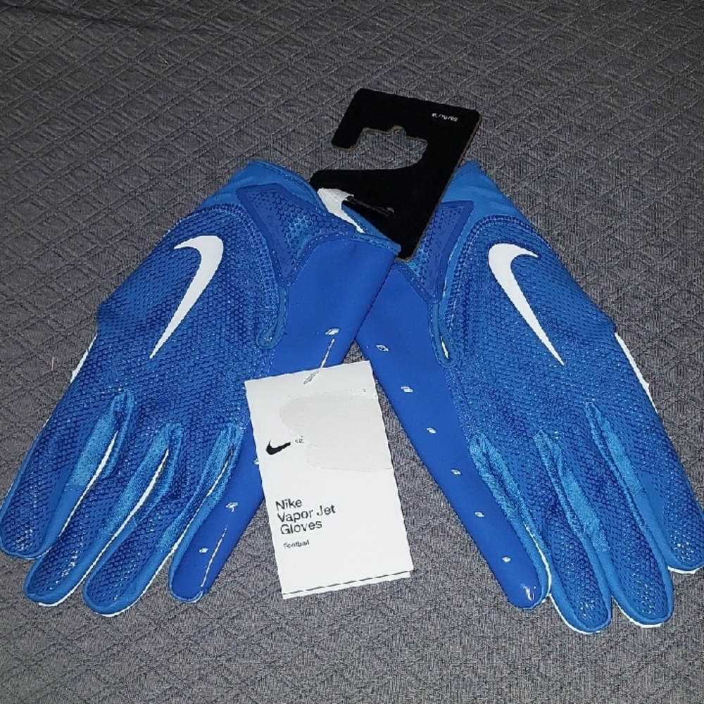 Nike Vapor Jet Football Gloves in Blue Size XL